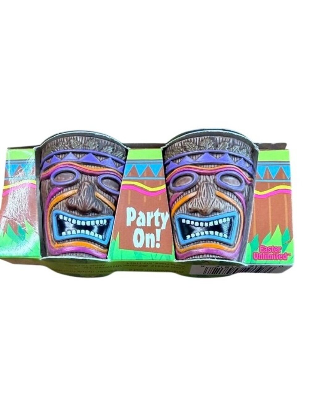 Vintage Plastic Tiki Barware Bundle – Shaker, Goblets, & Packaged Shot Glass Set - Picture 11 of 12
